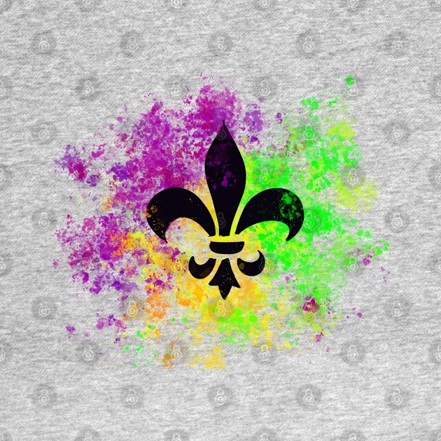 Abstract Mardi Gras Fleur de lis by Stephanie Kennedy 